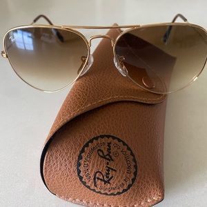 Womens  gold aviator sunglasses